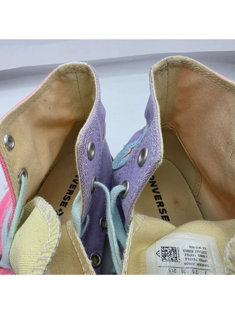 Converse All Star Kids High Tops 3 Pink Yellow Purple Shoes Classic Design